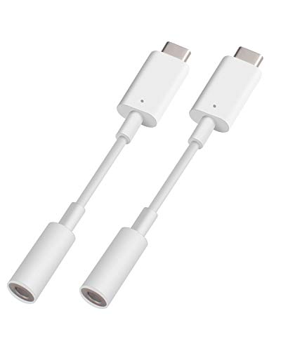 Product Cover [2-Pack] USB C to 3.5mm Headphone Jack Adapter Built-in DAC Hi-Res Realtek ALC4021 ALC5663 Chipset Type-C to Aux Audio Cable Compatible with iPad Pro 2018 / Google Pixel 3 3XL 2 2XL / OnePlus 6T 7