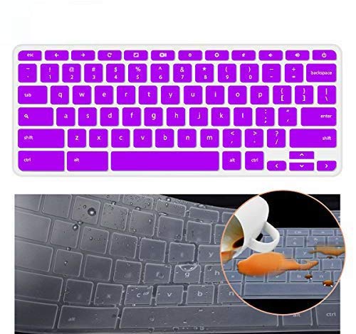 Product Cover [2 PCS] Keyboard Cover Skin for ASUS Chromebook Flip C302CA 12.5-Inch Chromebook,ASUS Chromebook Accessories, ASUS Chromebook 12.5 Keyboard Cover,ASUS Chromebook C423NA-DH02 C523NA-DH02(Purple)