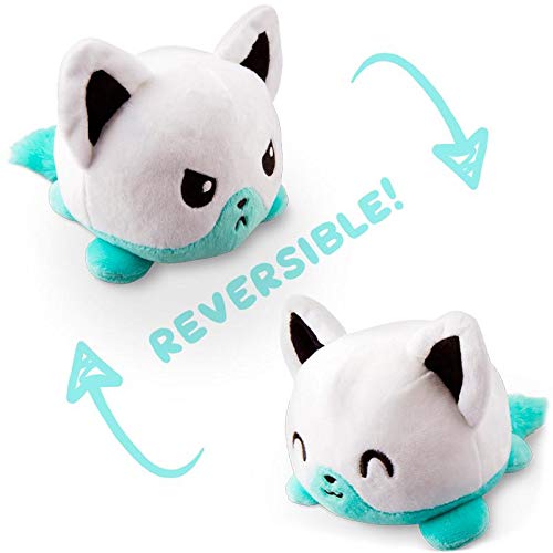 Product Cover TeeTurtle | Reversible | Cute Mini Plushies | White and Aqua Fox | Squish Often - Cuddle Daily | Show Your Mood with Emotion
