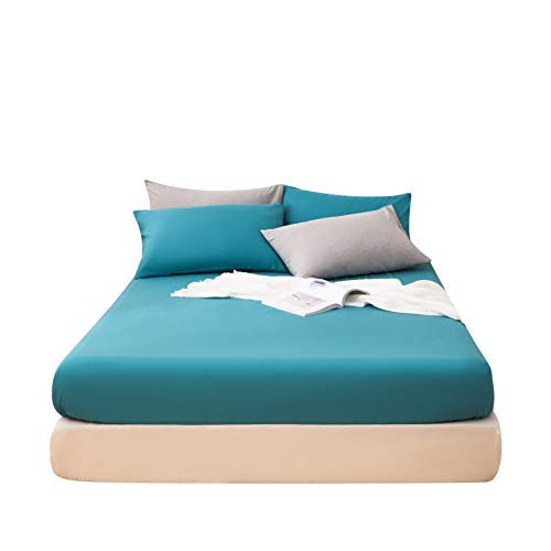 Product Cover LS Fitted Sheet Queen Brushed Microfiber 1800 Machine Washable Fade and Dust Mites Resistant Teal