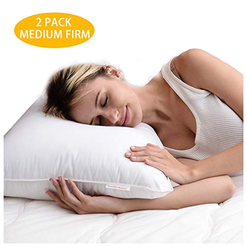 Product Cover Homelike Moment King Bed Pillows for Sleeping - 2 Pack Down-Alternative Pillow King Size Pillows Set of 2 Cotton Fabric - 20x36 King Pillow