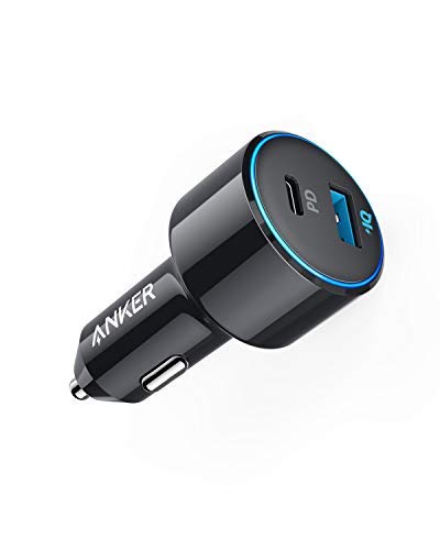 Product Cover USB C Car Charger, Anker 42W PowerDrive Speed+ Duo, 2 Port USB Car Charger with one 30W Power Delivery Port for iPhone Xs/Max/XR/X/8, iPad Pro, MacBook Pro/Air 2018, Galaxy S10/S9/S8, LG, and More