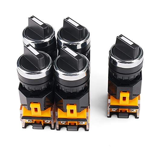 Product Cover Rotary Switch 2 Positions Select Knob Waterproof Latching Rotary Selector Switch 5 Piece