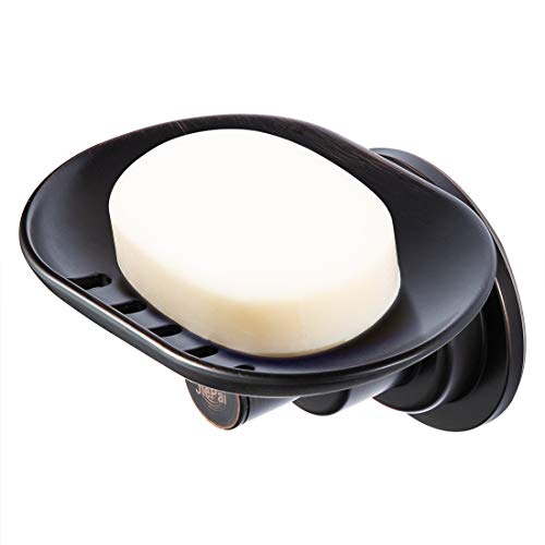 Product Cover JIEPAI Suction Soap Dish Oil Rubbed Bronze,Super Powerful Vacuum Suction Shower Soap Holder with Drain,Elegant Suction Cup Soap Dish for Shower Bathroom Kitchen