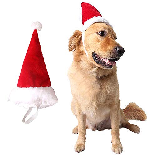 Product Cover Wiz BBQT Adjustable 3D Christmas Santa Hat for Big Dogs Pets Holiday Party (Large)