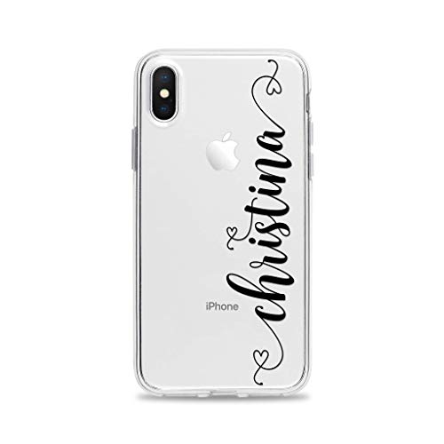 Product Cover Case Compatible with iPhone 11 Pro Max Xs Xr X 10s 10r 10 8 Plus 7 6s 6 Se 5s 5 Personalized Monogrammed with Custom Name Slim Soft Clear