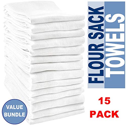 Product Cover Simpli-Magic 79146 White 15 Pack Flour Sack Towels, x 28'', 15 Pack
