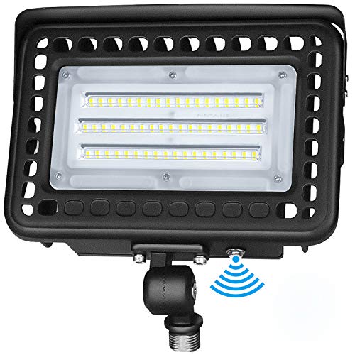 Product Cover LED Flood Light 60W with 180°Adjustable Knuckle Mount Photocell Dusk to Dawn Outdoor LED Lighting Daylight White 5000K 7800lm 300W MH Equal Waterproof IP65 UL&DLC Listed for Garden Yard, Playground
