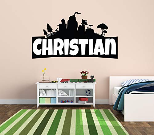 Product Cover Custom Name Wall Decal - Famous Game - Wall Decal for Home Bedroom Nursery Playroom Decoration (Wide 30