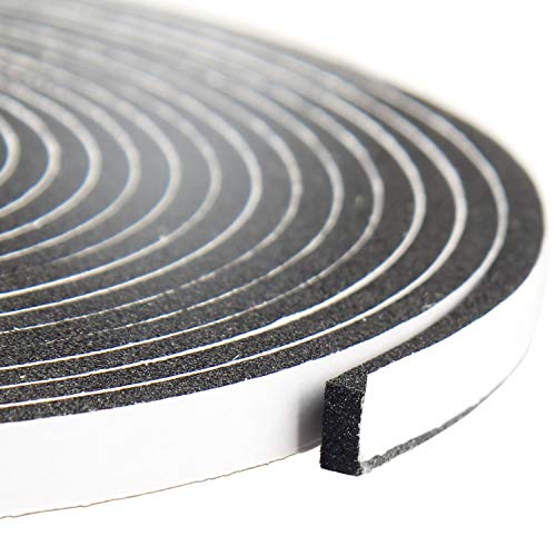 Product Cover Foam Tape 1/4 Inch Wide X 1/8 Inch Thick, Weather Stripping for Doors and Window High Density Foam Seal Tape Sliding Door Weather Strip, Total 50 Feet Long (3 Strips of 16.5 Ft Long Each)