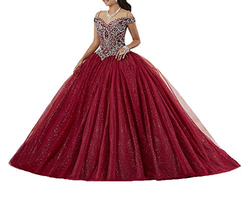 Product Cover Graceprom Women's Puffy Crystal Quinceanera Dresses Ball Gown Sweet 16 Dresses