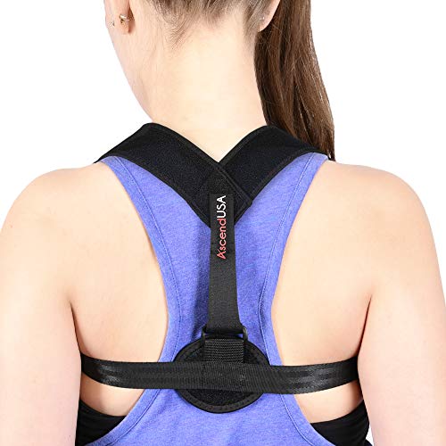 Product Cover AscendUSA Posture Corrector and Back Brace Support for Women and Men with Adjustable Device- Can Be Worn Under Clothes- Relievee Back, Shoulder and Neck Pain- Prevent Slouching and Improve Alignment