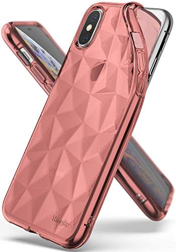 Product Cover Ringke Air Prism Compatible with iPhone Xs Case, iPhone X Case 3D Contemporary Design Geometric Stylish Pattern TPU Drop Resistant Cover for iPhone X, iPhone Xs 5.8 inch (2018) - Rose Gold