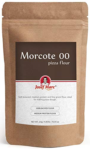 Product Cover Josef Marc Morcote 00 Pizza Flour - 2kg, Unbleached & Medium Protein Flour, Non-chlorinated, Non-GMO, Non-Fortified & Non-bro-mated, Italian Type 00 Flour