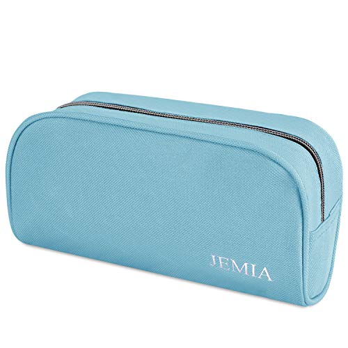 Product Cover JEMIA Single Compartments Collection 1 Independent Zipper Chambers with Mesh, Zip Pockets Pencil Case (Cyan Blue, Polyester)