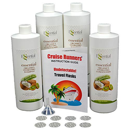 Product Cover Fake Shampoo & Conditioner By CRUISE RUNNERS Hidden Liquor Alcohol Flasks For Booze Cruise | Enjoy Rum Runners 4 Bottles