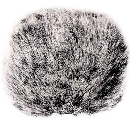 Product Cover ChromLives Outdoor Furry Microphone Windscreen Muff fits Zoom H6 Mic Windscreen Wind Cover for Zoom H5 H6 and More, Black&white