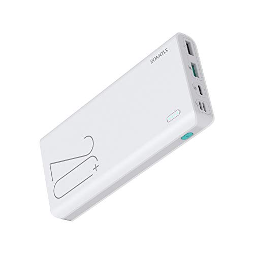 Product Cover ROMOSS Sense 6+ 20000mAh Type-C PD Portable Charger, 18W Fast Charge Power Bank with Power Delivery Input, Max 3A Output, Compatible with iPhone, iPad, Samsung, Nexus, Nintendo Switch and More