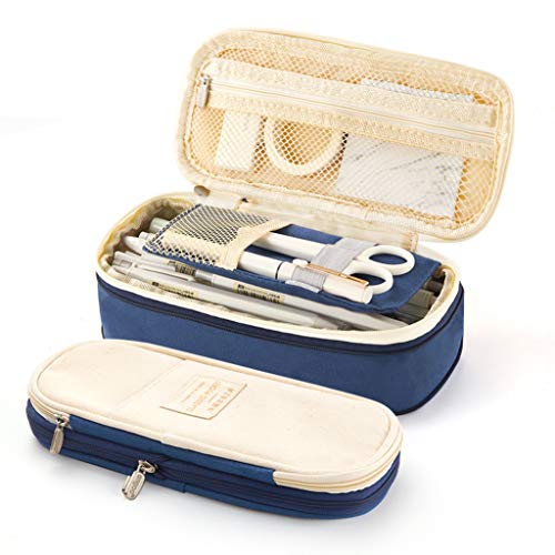 Product Cover EASTHILL Big Capacity Pencil Pen Case Office College School Large Storage High Capacity Bag Pouch Holder Box Organizer Blue New Arrival