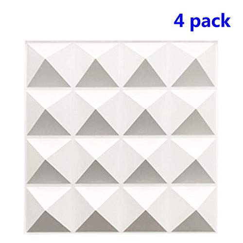 Product Cover TroyStudio Acoustic Sound Diffuser Panel - Multiple Colors, 12'' X 12'' X 1'', PACK of 4 (White)