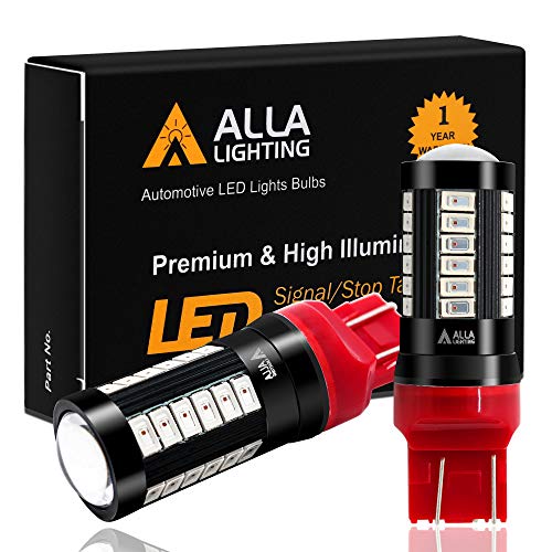Product Cover Alla Lighting 2800lm 7440 7443 LED Bulbs Pure Red Xtreme Super Bright 5730 33-SMD Car Turn Signal,Brake Stop Lights TailLights T20 7441 7442 7444NAK