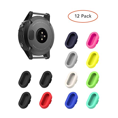 Product Cover KELIFANG Dust Plug Garmin Fenix, Silicone Anti Dust Cap Charger Port Protector Fenix 5/5S/5X/Plus/Vivoactive 3 Smartwatch, [12 Pack, Multi Colors]