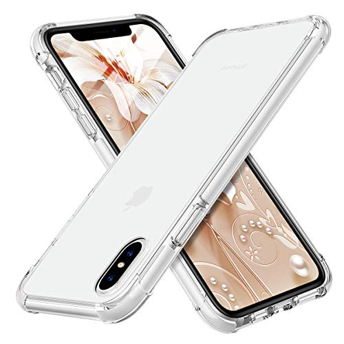 Product Cover MATEPROX iPhone Xs Max Case Clear Hybrid TPU Hard Cover with Thin Shockproof Bumper Protective Case for iPhone Xs Max 6.5'' (Clear White)