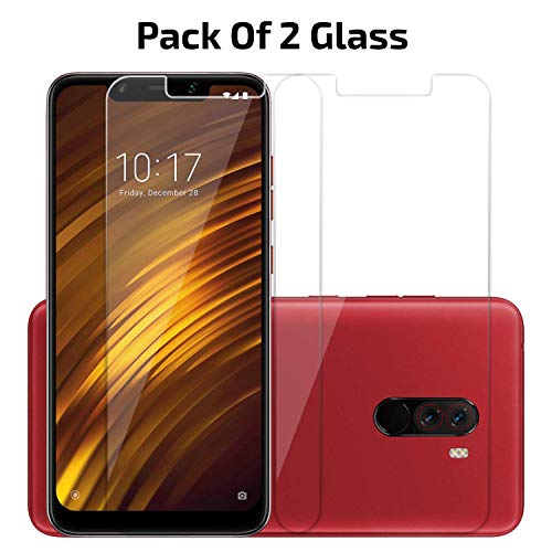 Product Cover Popio Tempered Glass For Poco F1 (Transparent) Edge To Edge Full Screen Coverage With Easy Installation Kit (Pack Of 2)