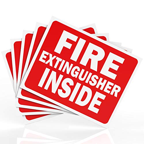 Product Cover Fire Extinguisher Inside Sticker Sign - Safety Signs - 5 Pack - 4