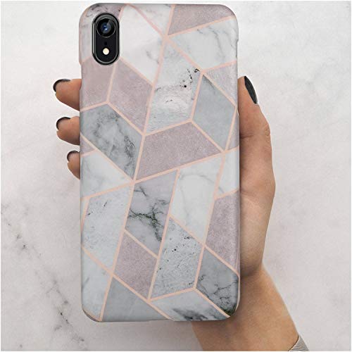 Product Cover iPhone XR Case,LUMARKE Cute Geometric Grey Marble Fashion Design Men Women Girls,Slim-Fit Matte TPU Clear Bumper Soft Rubber Silicone Best Protective Thin Cover Phone Case iPhone XR [6.1