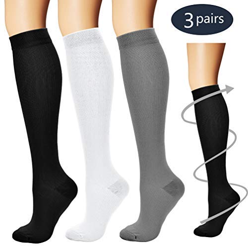 Product Cover Laite Hebe Compression Socks,(3 Pairs) Compression Sock Women & Men - Best Running, Athletic Sports, Crossfit, Flight Travel