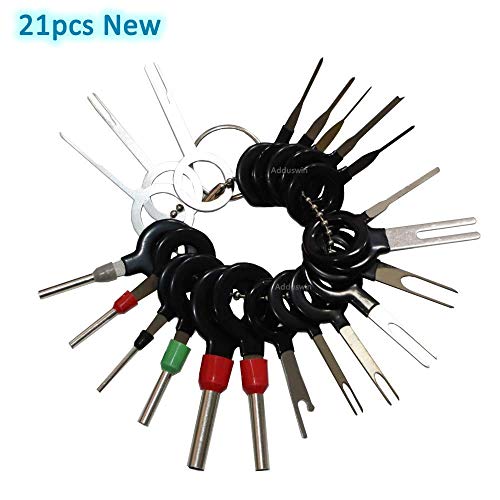 Product Cover Adduswin 21pcs T0025E Auto Terminals Removal Key Tool Car Pin Extractor Electrical Wiring Crimp Connectors Key Extractor Connector Depinning Tool Set