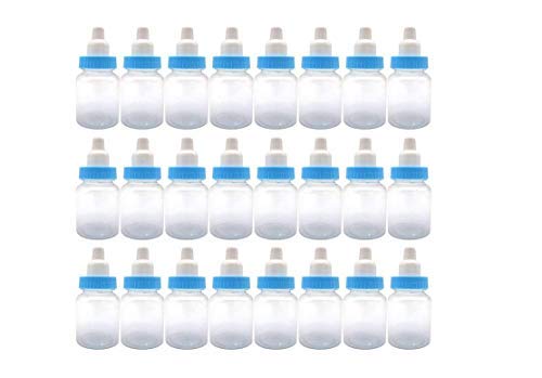 Product Cover DANALLAN 24Pieces 3.5-Inches Baby Bottle Shower Favor,Mini plastic candy bottle,Boy girl newborn baby baptism birthday party decor
