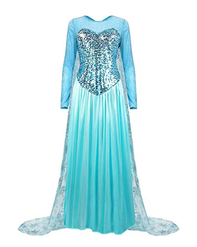 Product Cover Colorfog Women's Elegant Princess Dress Cosplay Costume Xmas, Blue, Size Medium
