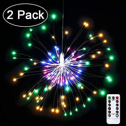 Product Cover 2 Pack LED Decorative Lights, 8 Modes 120 LED Dimmable Fairy Lights, Twinkle Starburst Lights, Waterproof Battery Operated with Remote Control for Home, Patio, Parties, Wedding, Christmas (Multicolor)