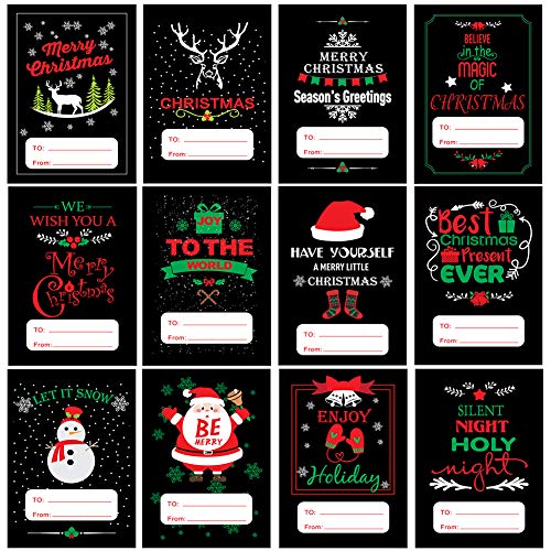 Product Cover 120 Pcs Self Adhesive Christmas Holiday Gift Name Tags Stickers On Christmas Present Labels Decoration