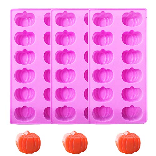 Product Cover Silicone Candy Mold - Halloween Pumpkins Chocolate Mold for Cake Decoration Set of 3