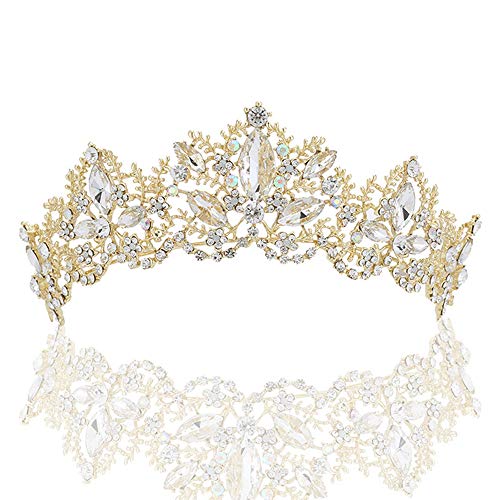 Product Cover Sppry Women Tiara - Baroque AB Crystal Crown for Bridal Queen Princess Girls at Wedding Birthday Pageant Party