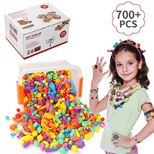 Product Cover EXTSUD Pop Beads Set 700PCS+ DIY Jewelry Set BPA Free Making Necklace, Bracelet, Hairband and Ring Pop Snap Beads Set Creativity DIY Bead for Kids Girls Toddlers