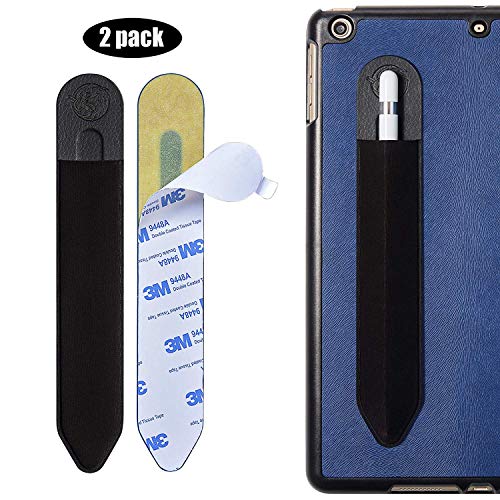 Product Cover artisome Replacement for iPad Apple Pencil Sleeve Keeper Elastic Stylus Pocket, Elastic Sticker Holder for Apple Pencil iPad Pro (2 Pack, Black + Black)