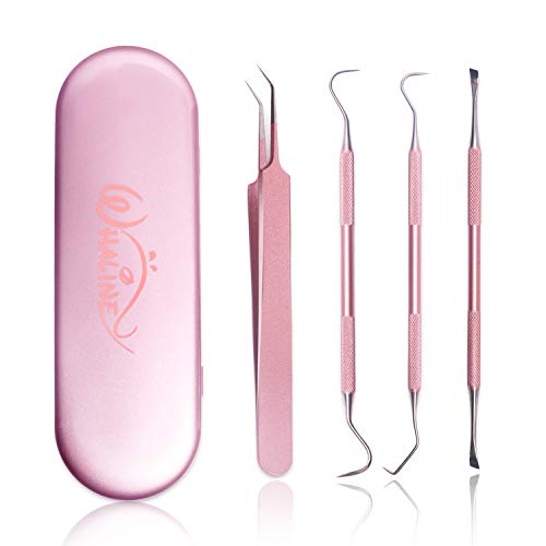 Product Cover Whaline Weeding Vinyl Tools 4 Pieces Stainless Steel Precision with Case, Vinyl Craft Paper Craft Tool Kit for Silhouettes Cameos, Lettering Scraper Hook Spatula Tweezers