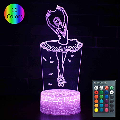 Product Cover YOUNSH Ballet Lamp, Girls Night Light Bedside Lamp 16 Color Changing with Smart Touch & Remote Control for Kids Lamps Princess Bedroom Decor as Birthday Gifts Idea for Girls