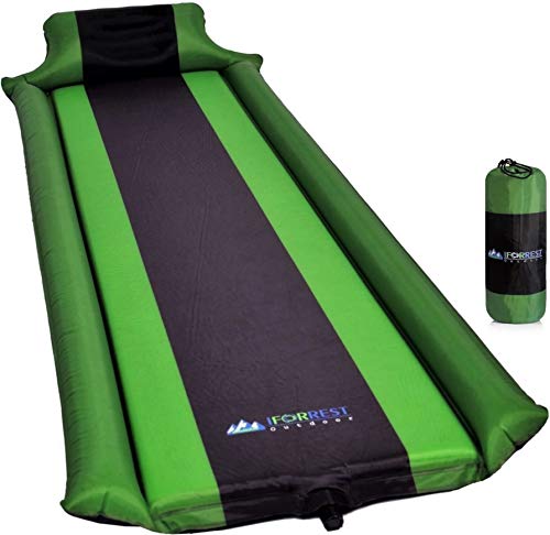 Product Cover Sleeping Pad with Armrest Support and Pillow - Ultra-Comfortable Self-Inflating Camping Foam Mattress - Inflatable Camp Air Bed Mat - Ideal for Hiking, Backpacking, Cot, Hammock, and Tent! (Green)