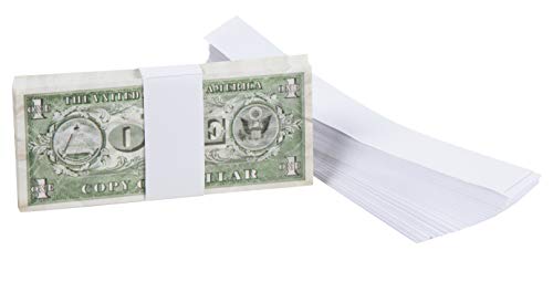 Product Cover Juvale 300-Pack Blank White Paper Currency Money Band Straps, No Denomination Bill Wrappers, 7.8 x 1.2 Inches