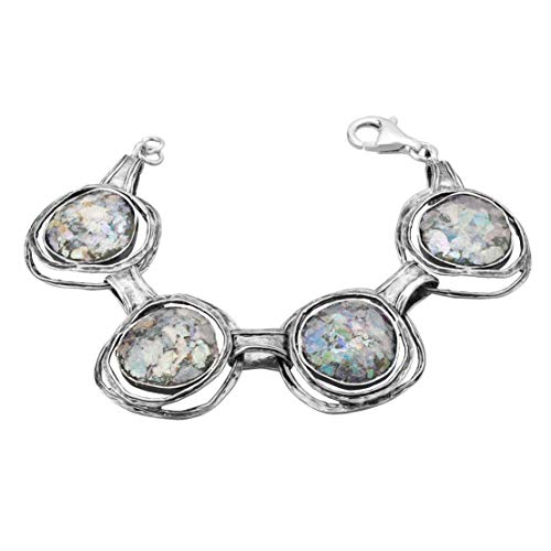 Product Cover Paz Creations .925 Sterling Silver Roman Glass Charm Bracelet