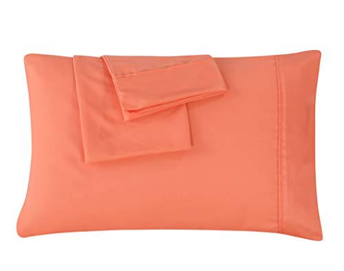 Product Cover AYASW King Size Pillowcases Microfiber 2 Piece Set Envelope Closure Coral 20x40 inches