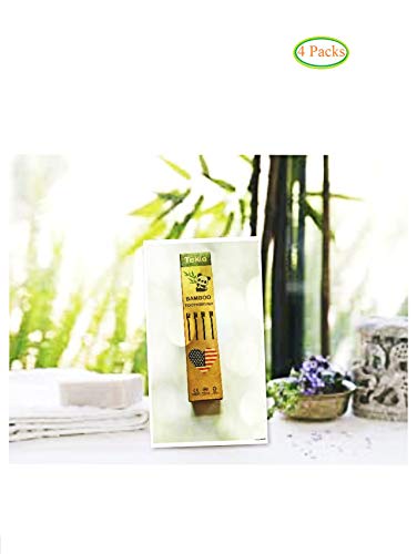 Product Cover tekie 4 Environmental Bamboo Toothbrushes 100% Natural Organic Biodegradable and Vegan cost-effective Soft Free Nylon Bristles Fibre Wooden Handle