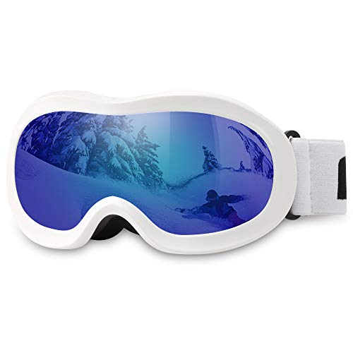 Product Cover AKASO Kids Ski Goggles, Snowboard Goggles Snow Goggles for Youth, Kids & Teenagers, Anti-Fog, 100% UV Protection, Double-Layer Spherical Lenses, Helmet Compatible