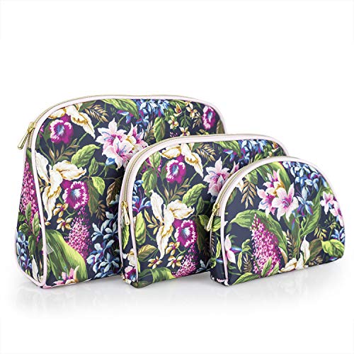 Product Cover Once Upon A Rose Cosmetic Bag 3 Piece Set, Makeup Organizer, Toiletry Pouch, for Brushes, Pencil Case, Accessories, Travel, Girls, Gift Idea (Forest Floral)