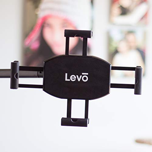 Product Cover LEVO Dual Clamp Tablet Holder Cradle Mount for LEVO G2 Tablet Stands Book Stands and Table Clamps - Compatible with All Best Tablet & Smart Phone Sizes up to 12.9